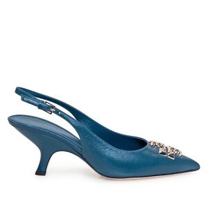 Tory Burch Eleanor 65 Teal Slingback Heels Pumps 7.5
